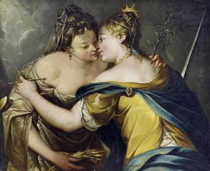 Die Gerechtigkeit umarmt den Frieden tekijältä Giovanni Battista Tiepolo